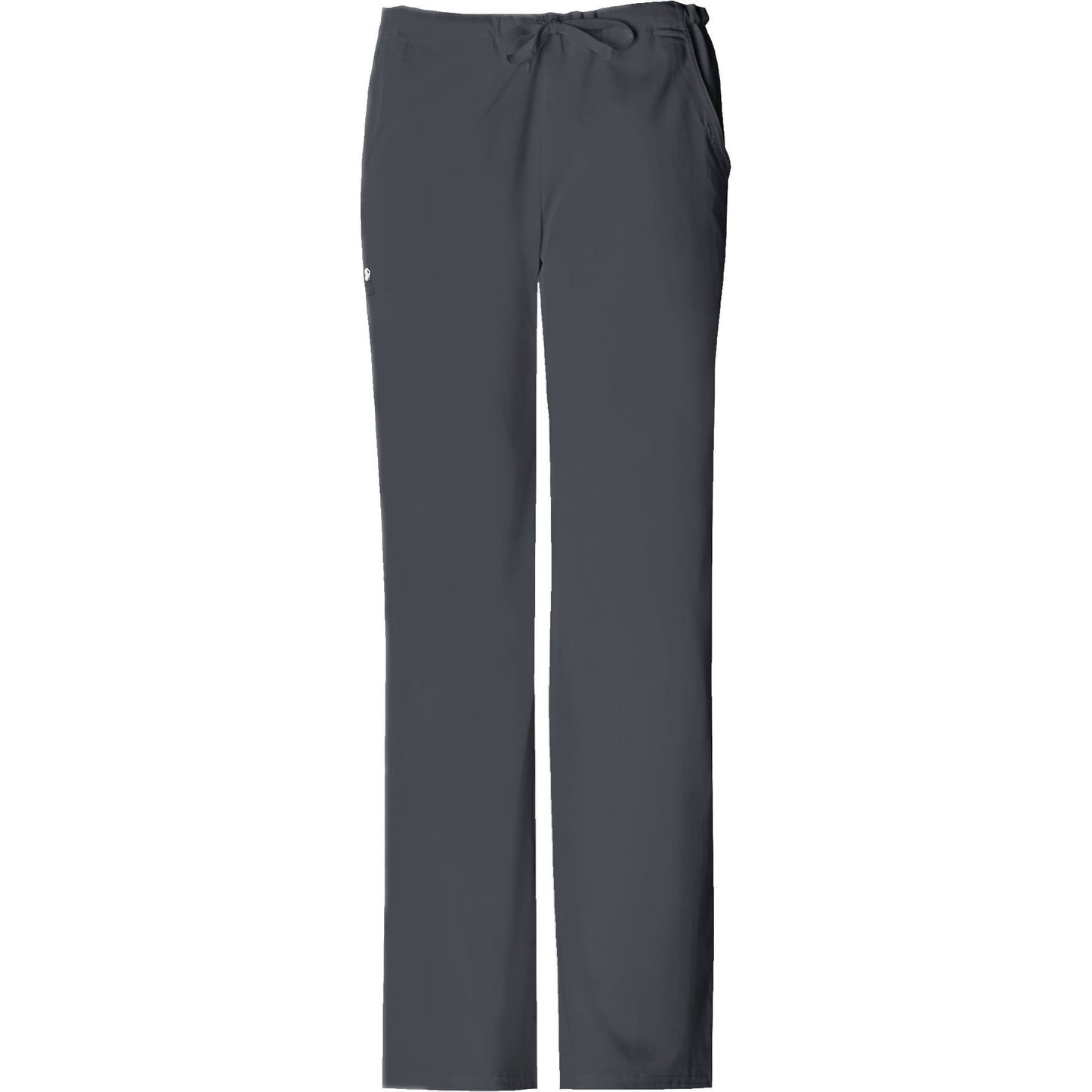 Cherokee Luxe 1066 Scrubs Pants Women's Low Rise Straight Leg Drawstring Pewter