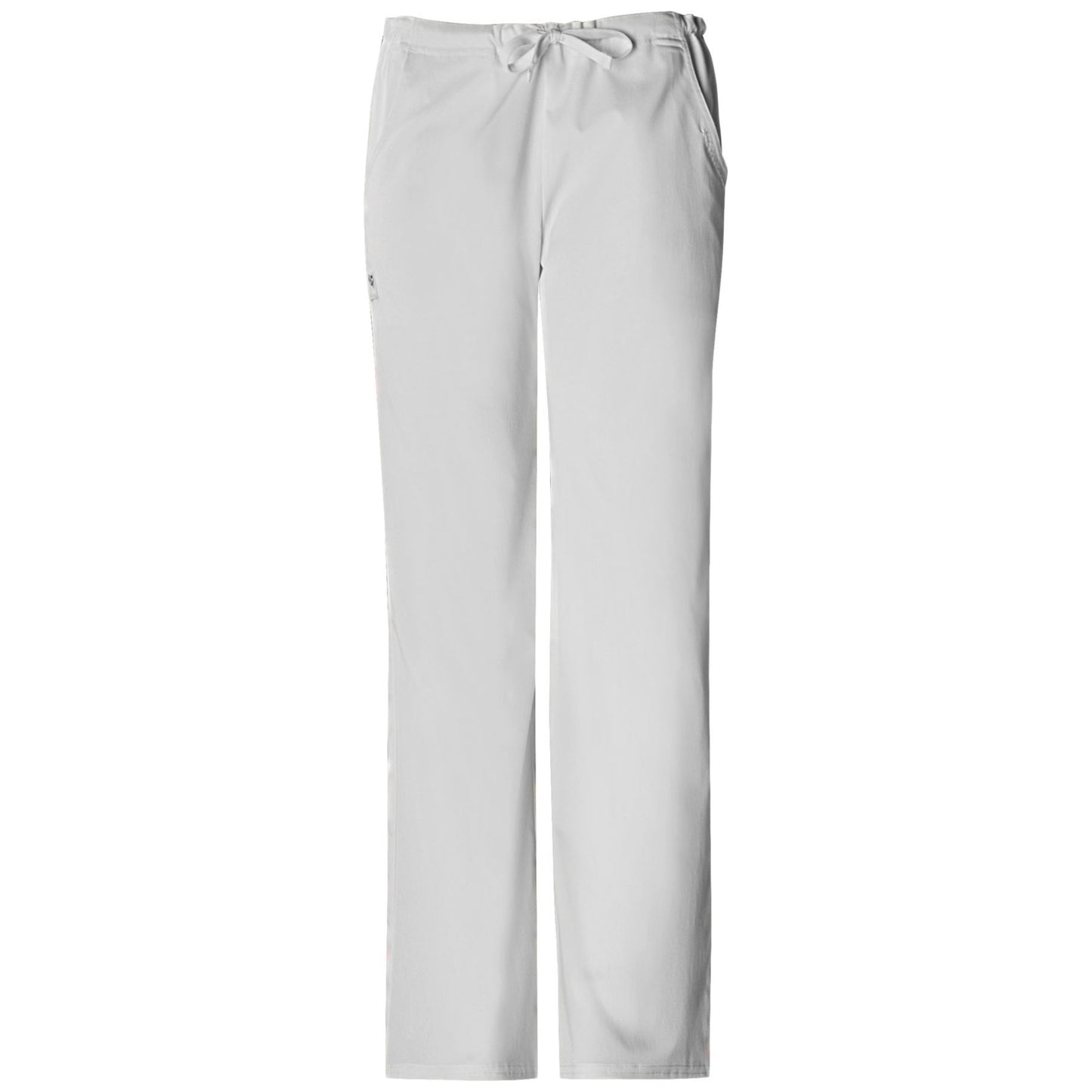 Cherokee Luxe 1066 Scrubs Pants Women's Low Rise Straight Leg Drawstring White