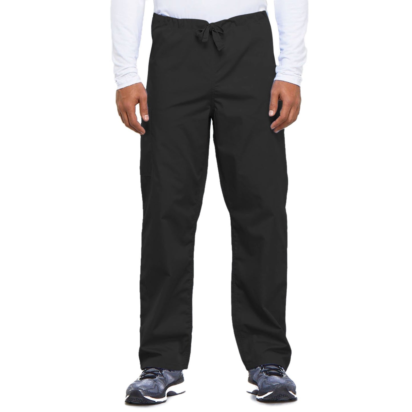 Cherokee Workwear 4100 Scrubs Pants Unisex Drawstring Cargo Black