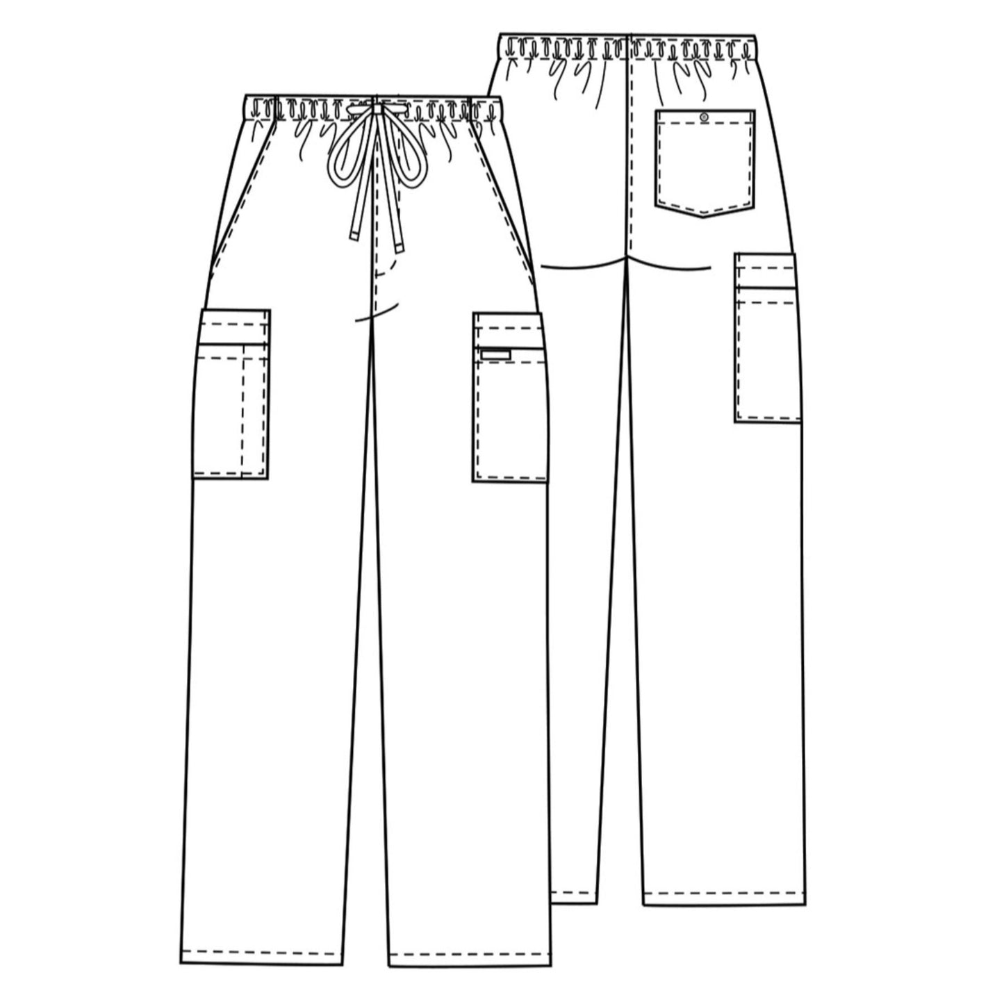 Cherokee Workwear Core Stretch 4243 Scrubs Pants Men's Drawstring Cargo White 3XL
