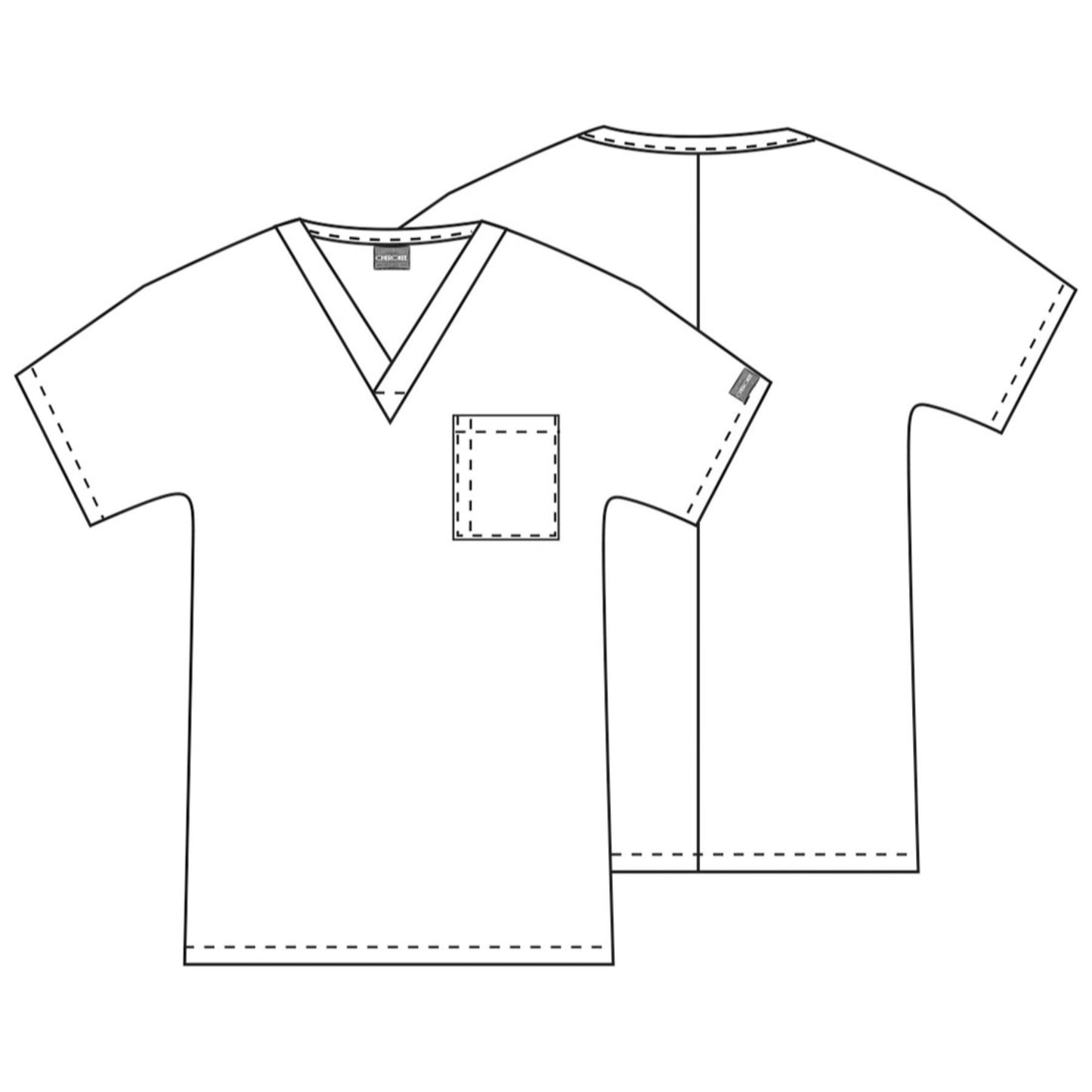 Cherokee Workwear 4777 Scrubs Top Unisex V-Neck Tunic. White 5XL