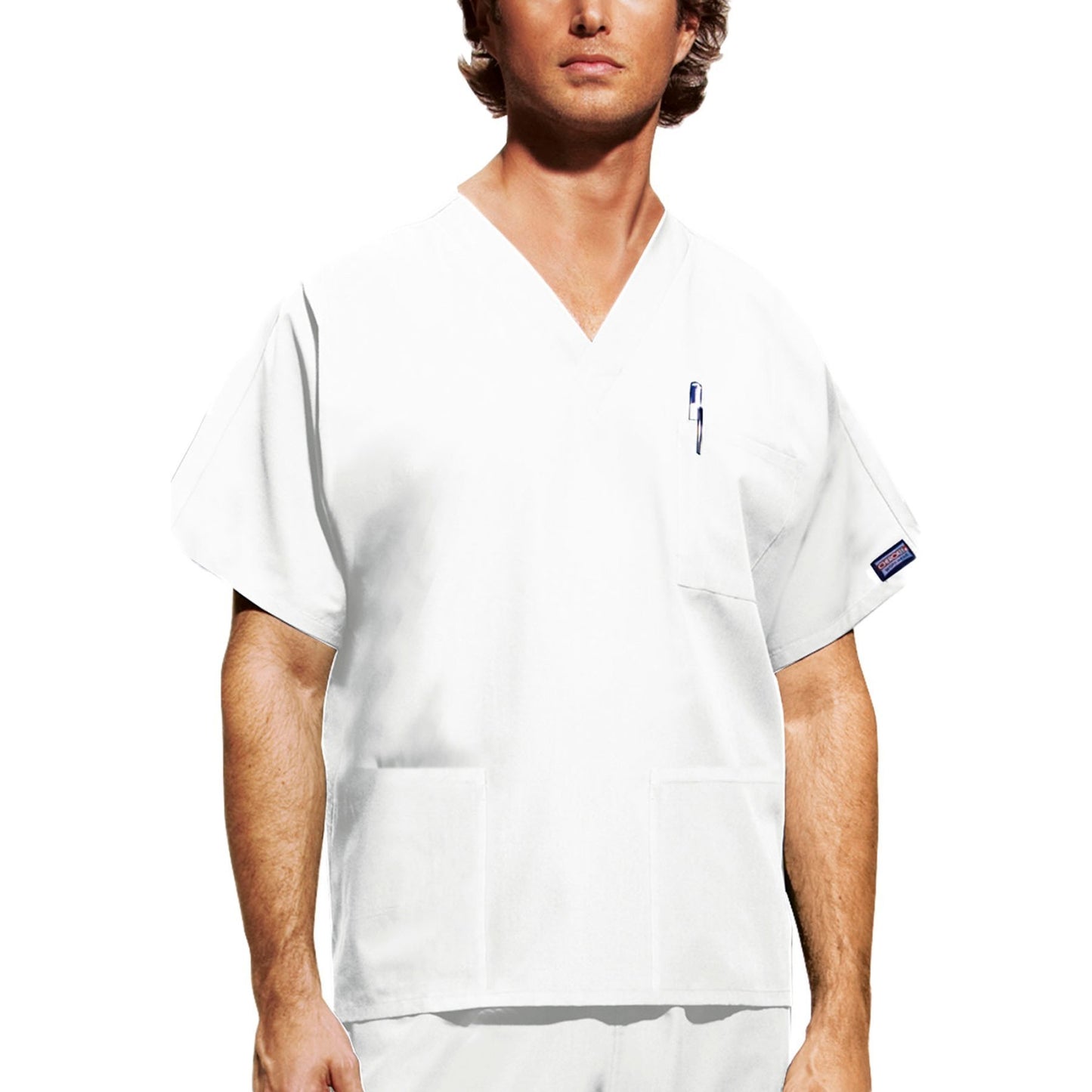 Cherokee Workwear 4876 Scrubs Top Unisex V-Neck White