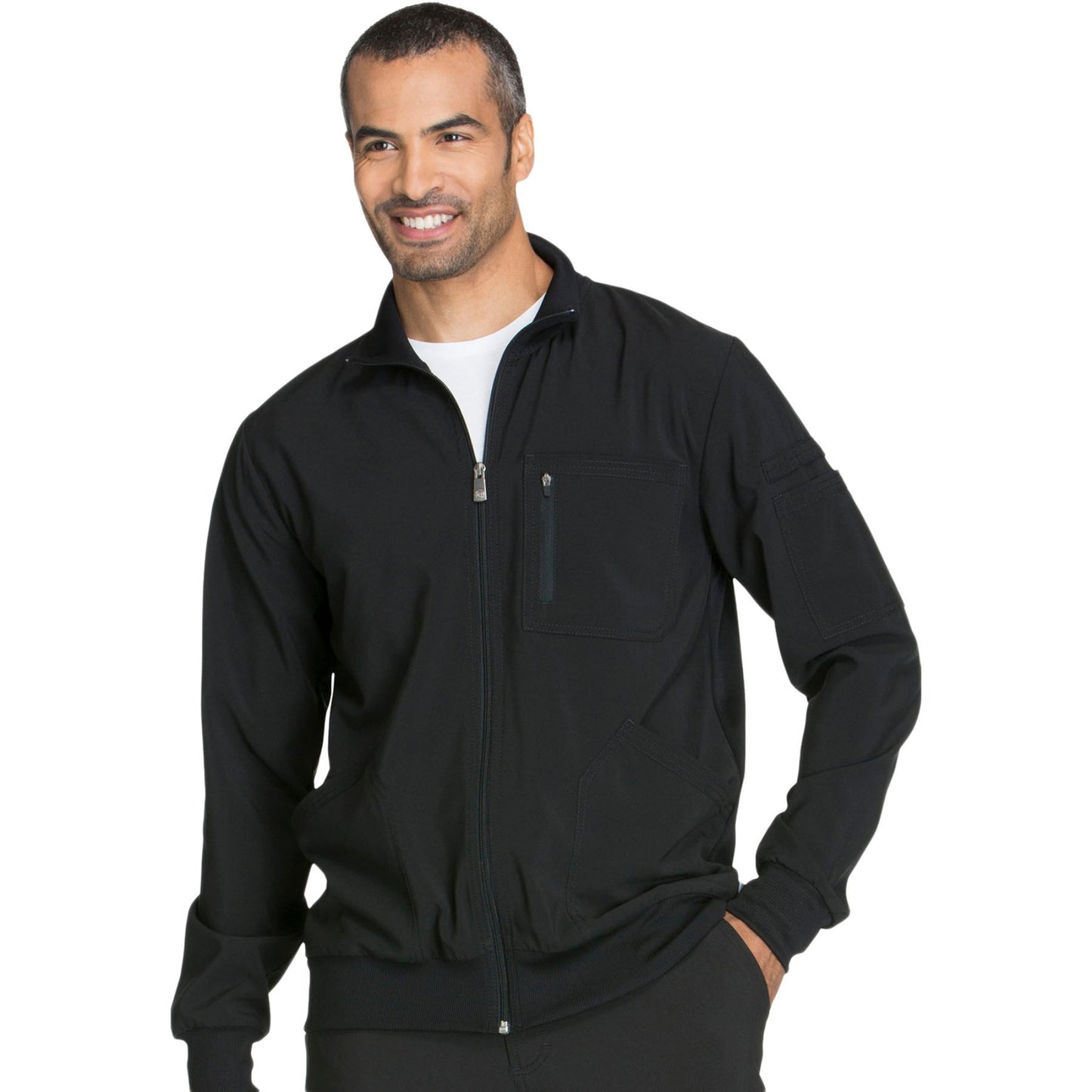 Cherokee Infinity CK305A Scrubs Jacket Men's Zip Front Black