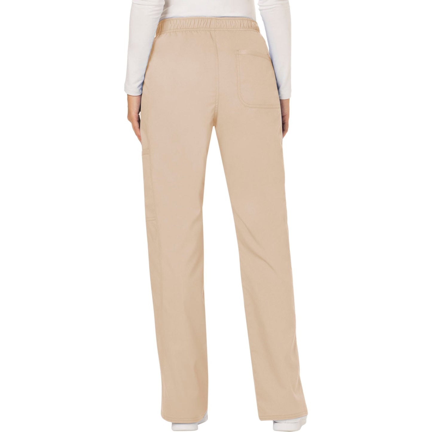 Cherokee Workwear Revolution WW120 Scrubs Pants Women's Mid Rise Moderate Flare Drawstring Khaki 3XL