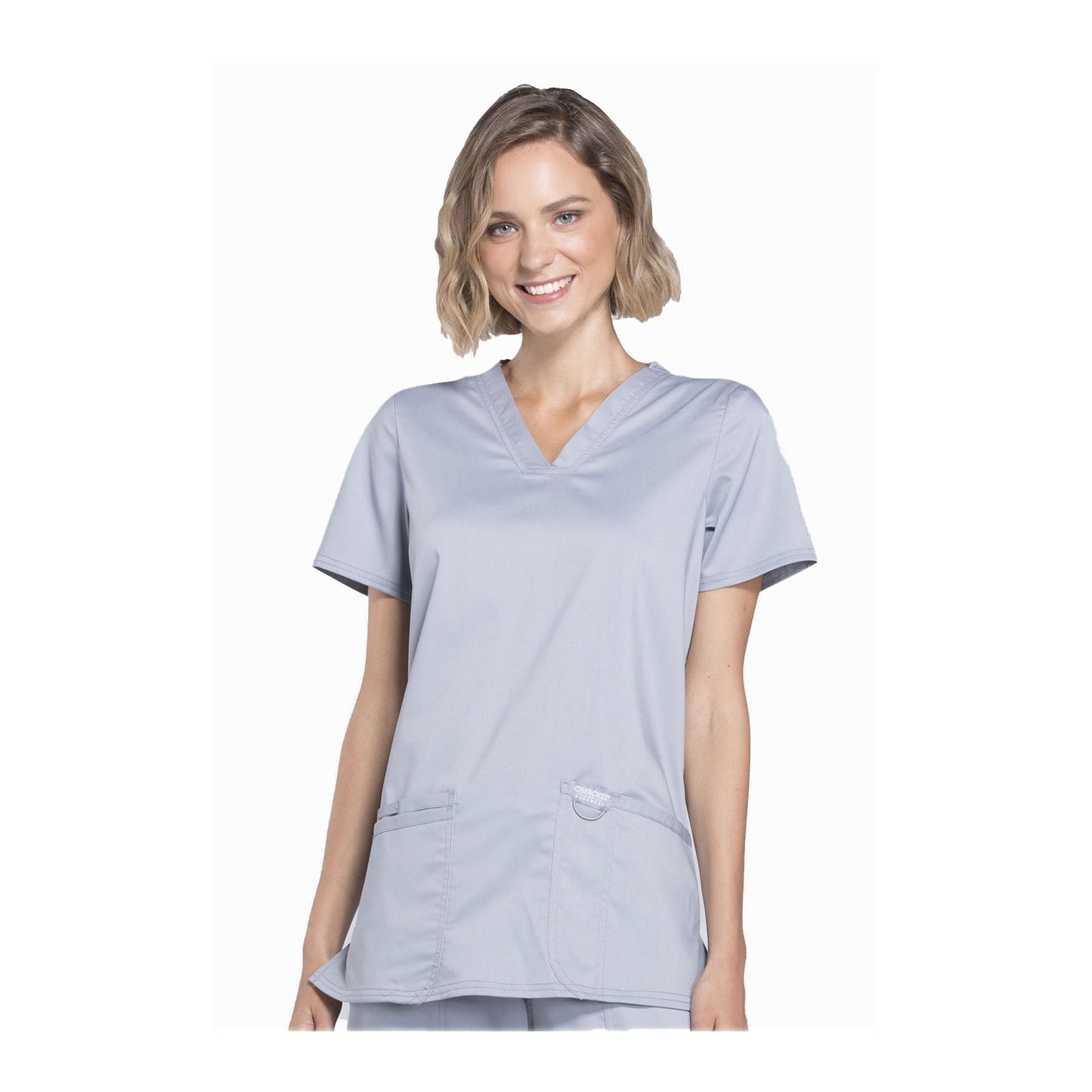 Cherokee Workwear Top WW Revolution V-Neck Top Grey Top