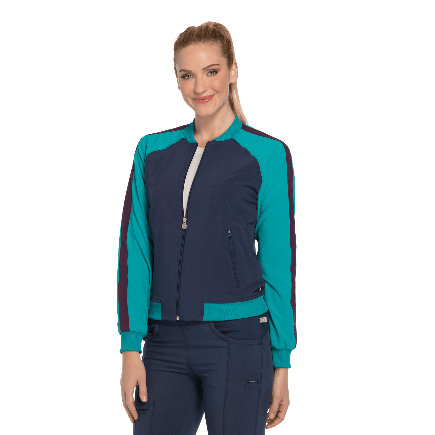 3XL Cherokee Scrubs CK310A Infinity Warm Up Jacket Contemporary Navy Warm Up Jacket