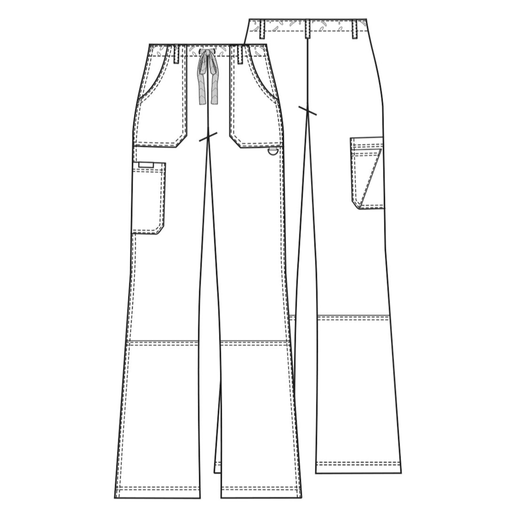 Cherokee Workwear 4020 Scrubs Pants Women's Low Rise Drawstring Cargo Olive L