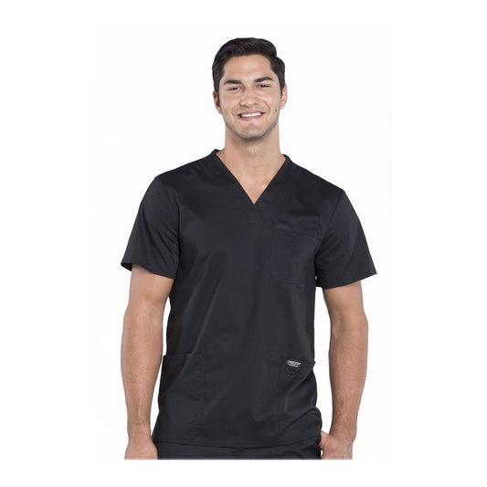 Cherokee Workwear Top WW Revolution Men's Men's V-Neck Top Black