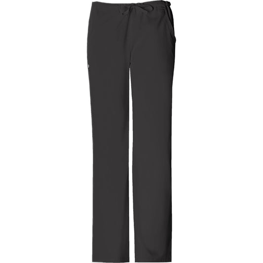 Cherokee Scrub Pants Luxe Low Rise Straight Leg Drawstring Pant Black Pant