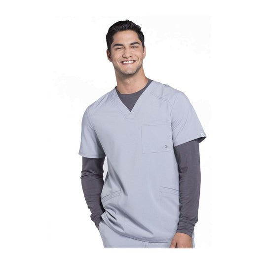 Cherokee Scrub Top Infinity Men V-Neck Top Grey Top