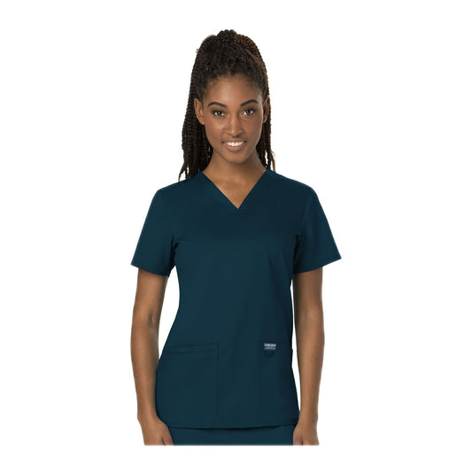 Cherokee Scrubs Workwear WW620 WW Revolution Top Modern Classic Caribbean Blue Top