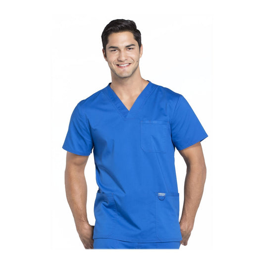 Cherokee Workwear Top WW Revolution Men's Men's V-Neck Top Royal Top