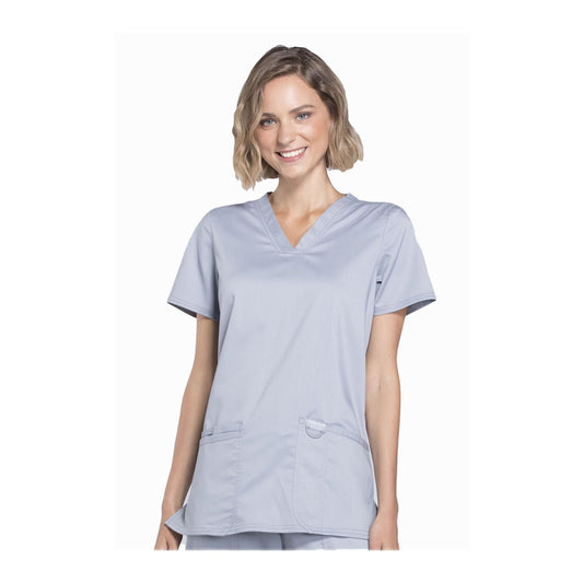 Cherokee Workwear Top WW Revolution V-Neck Top Grey Top