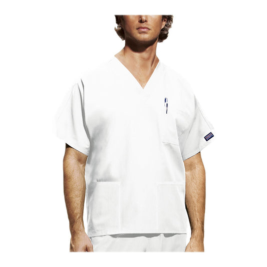 Cherokee Workwear Top WW Unisex Unisex V-Neck Top White Top