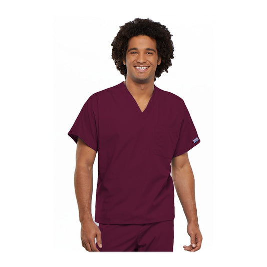 Cherokee Workwear Top WW Unisex Unisex V-Neck Tunic Wine Top