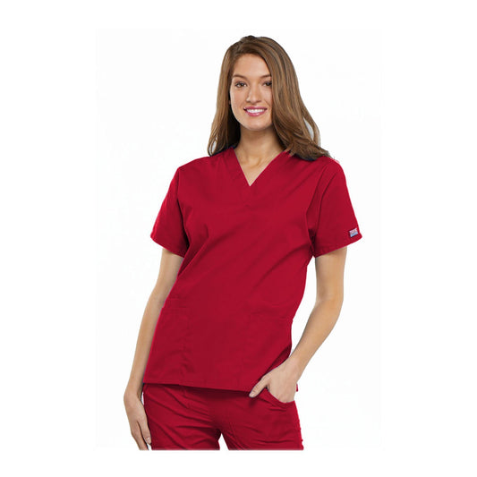 Cherokee Workwear Top WW V-Neck Top Red Top